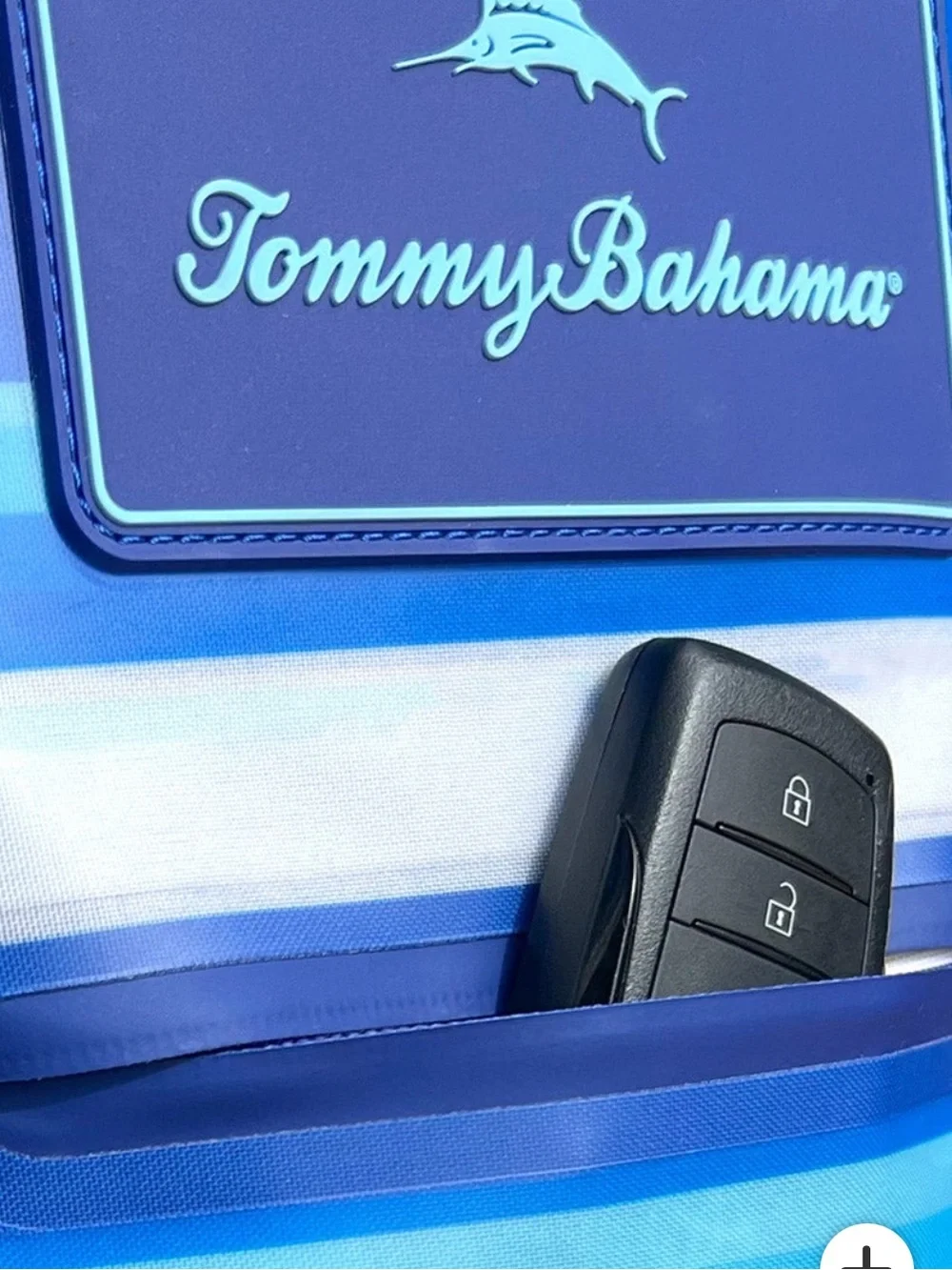Tommy Bahama Blue Striped Dry Bag with Shoulder Strap